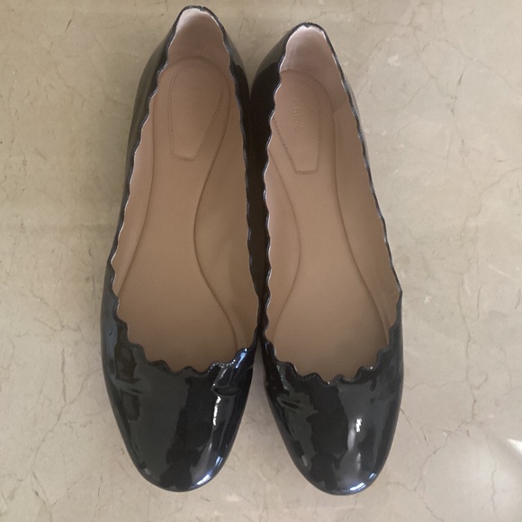 Chloe Black Patent Flats Excellent Condition - Picture 1 of 4
